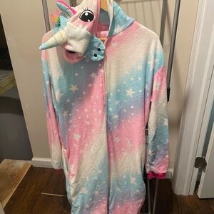 Unicorn Womens Onesie - Pink, Blue, and White
